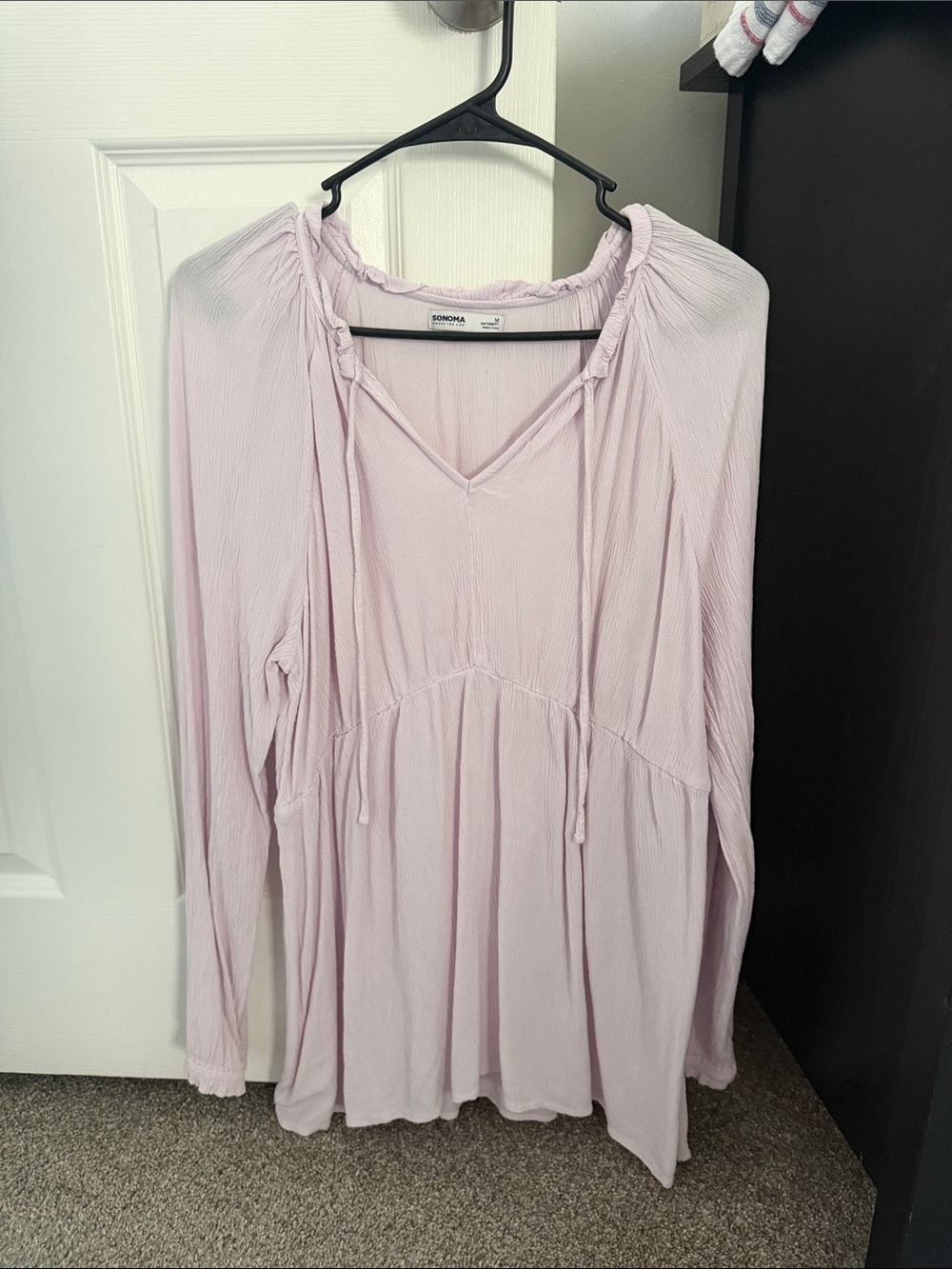 Sonoma Pale Pink Peasant Tunic Top